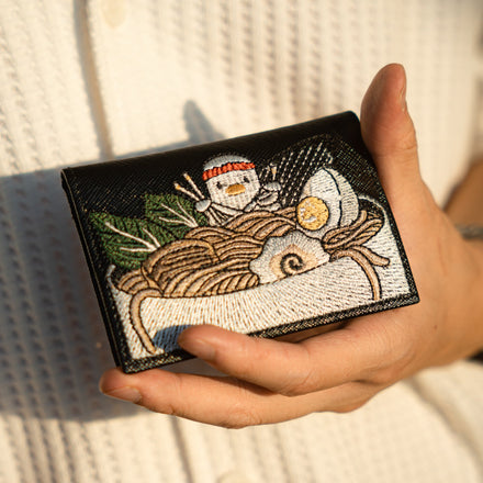 "RAMEN DUCK" BIFOLD LEATHER WALLET
