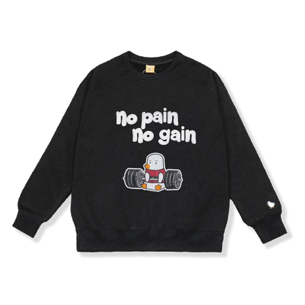 "WEIGHTLIFTING DUCK" CREW BLACK