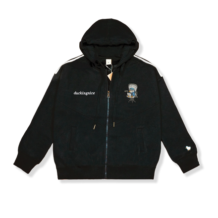 "TECHIE DUCK" ZIP UP BLACK