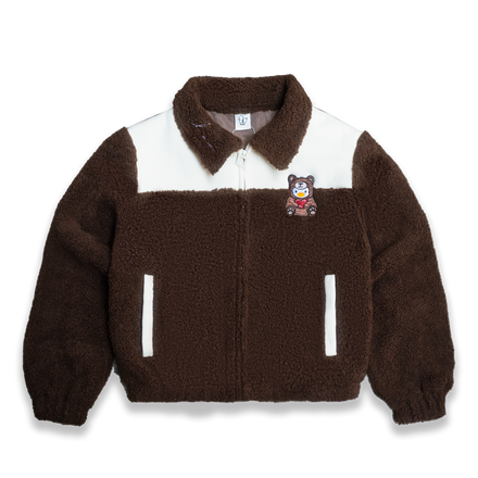 "BEAR DUCK” SHERPA JACKET CHOCOLATE