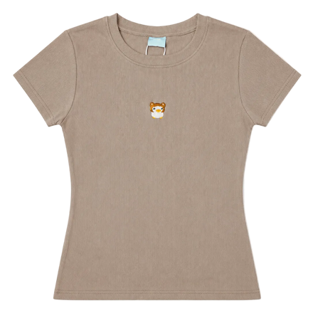 "BEAR DUCK" BABY TEE SOFT BROWN