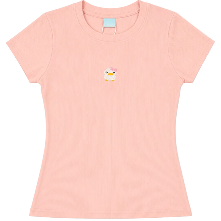 "COQUETTE DUCK" BABY TEE BABY PINK