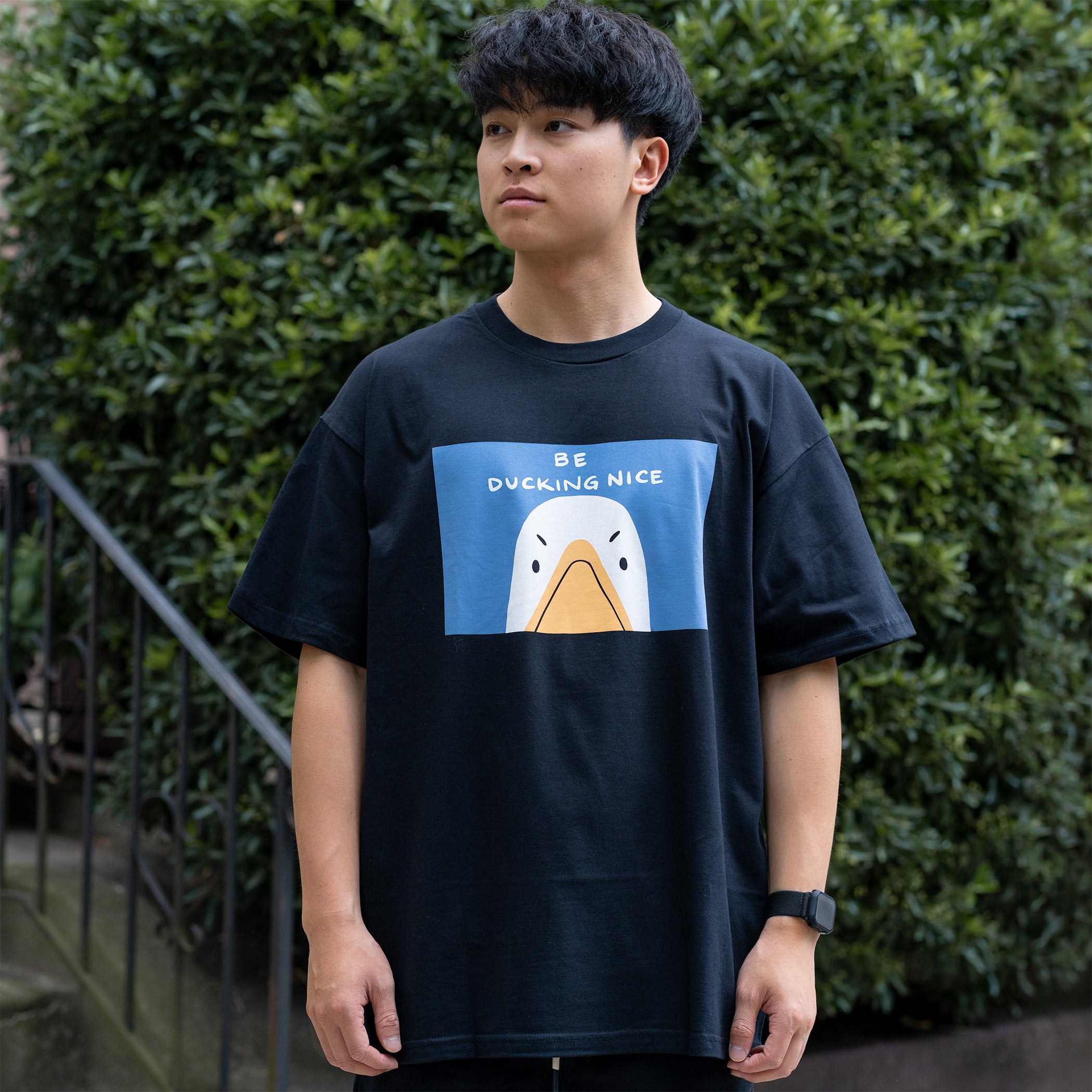 "BE DUCKINGNICE" SHIRT BLACK