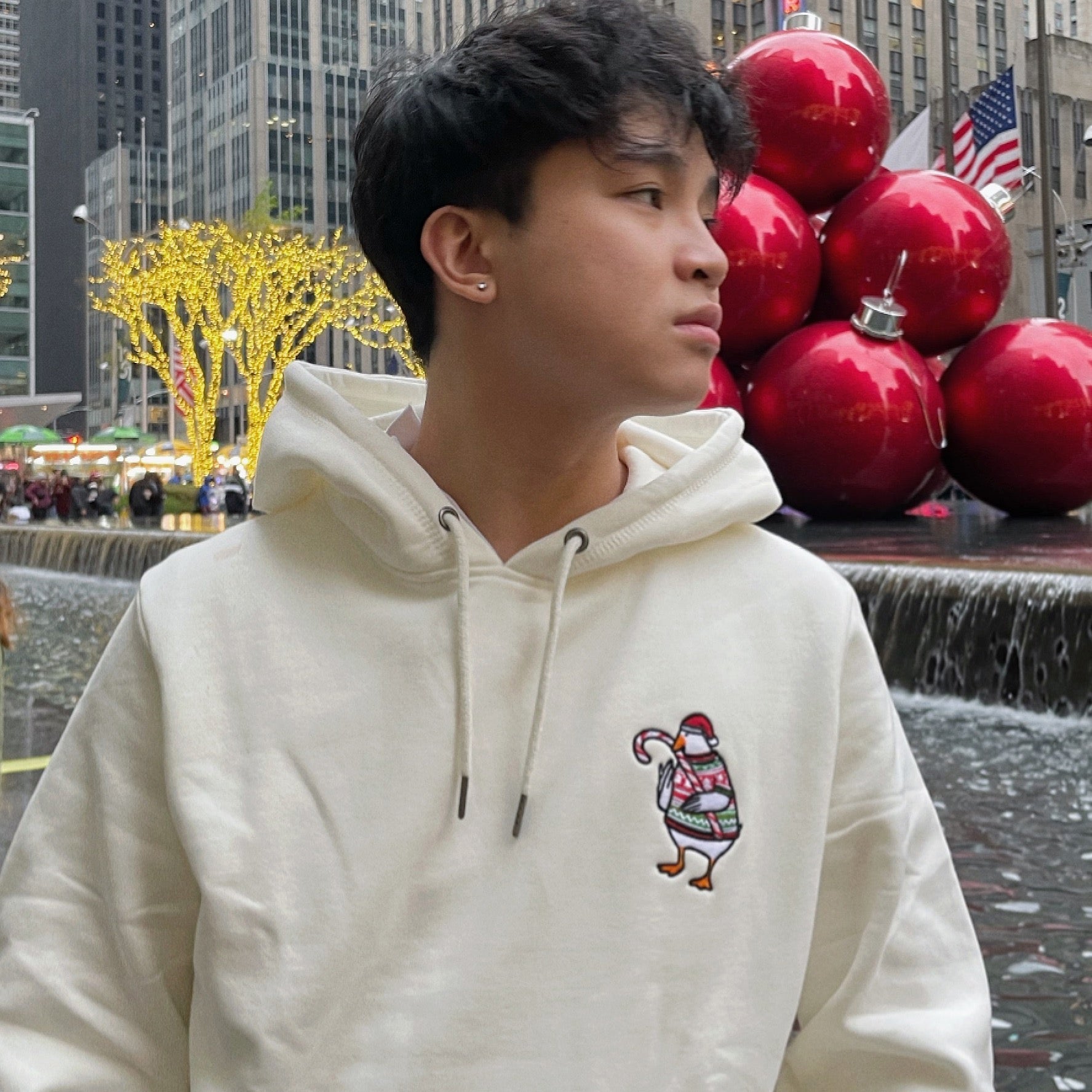 "CHRISTMAS DUCK" HOODIE WHITE