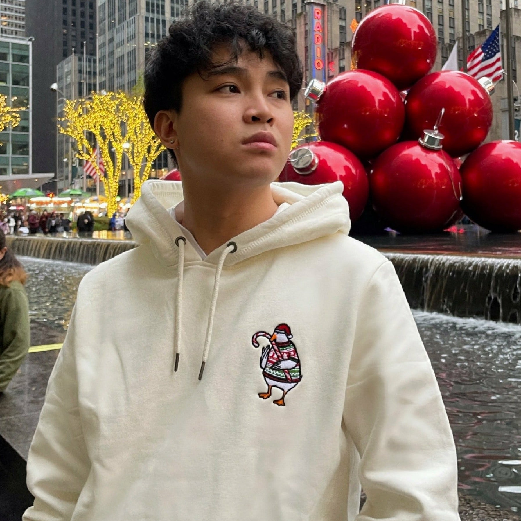 "CHRISTMAS DUCK" HOODIE WHITE