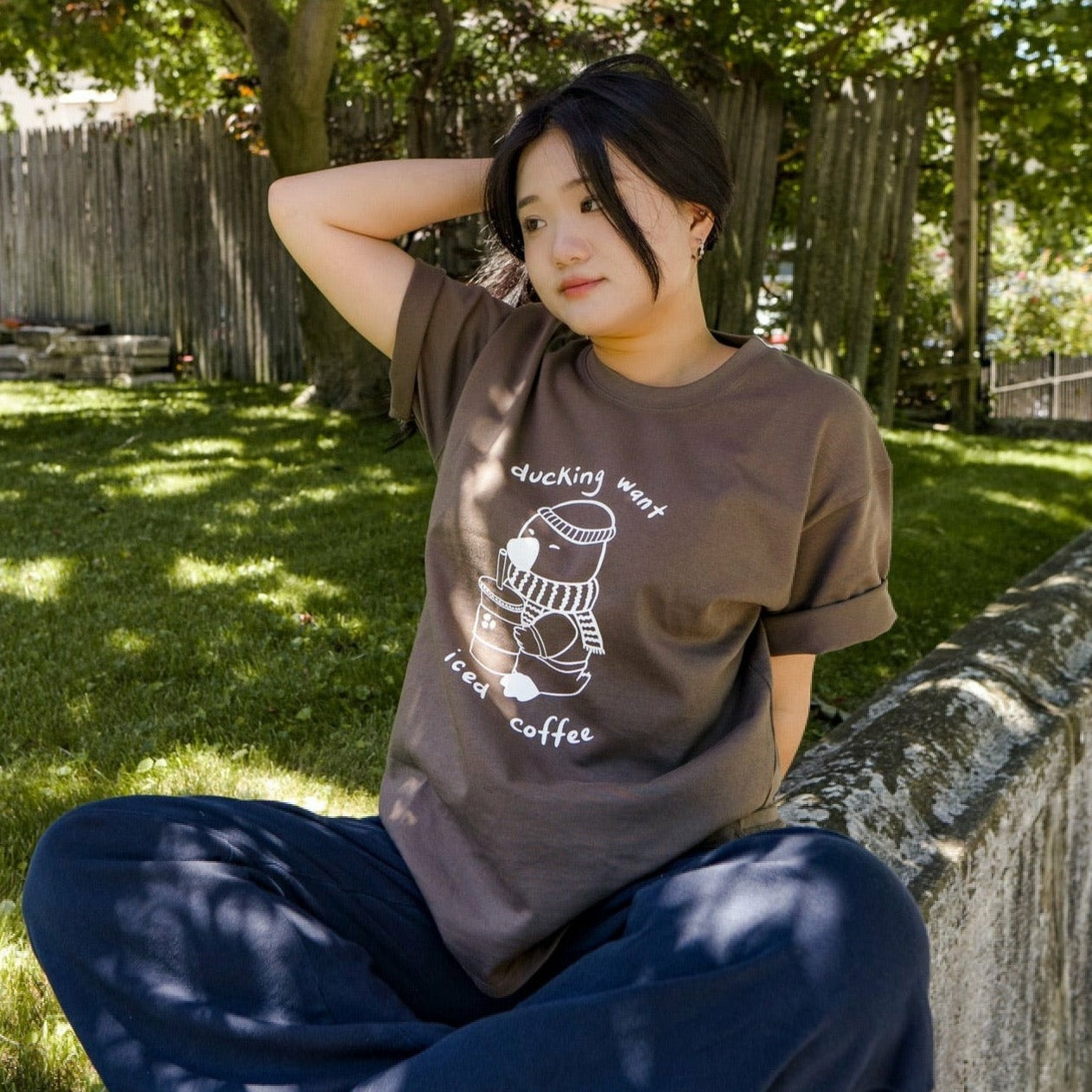 "ICED COFFEE DUCK" SHIRT ESPRESSO