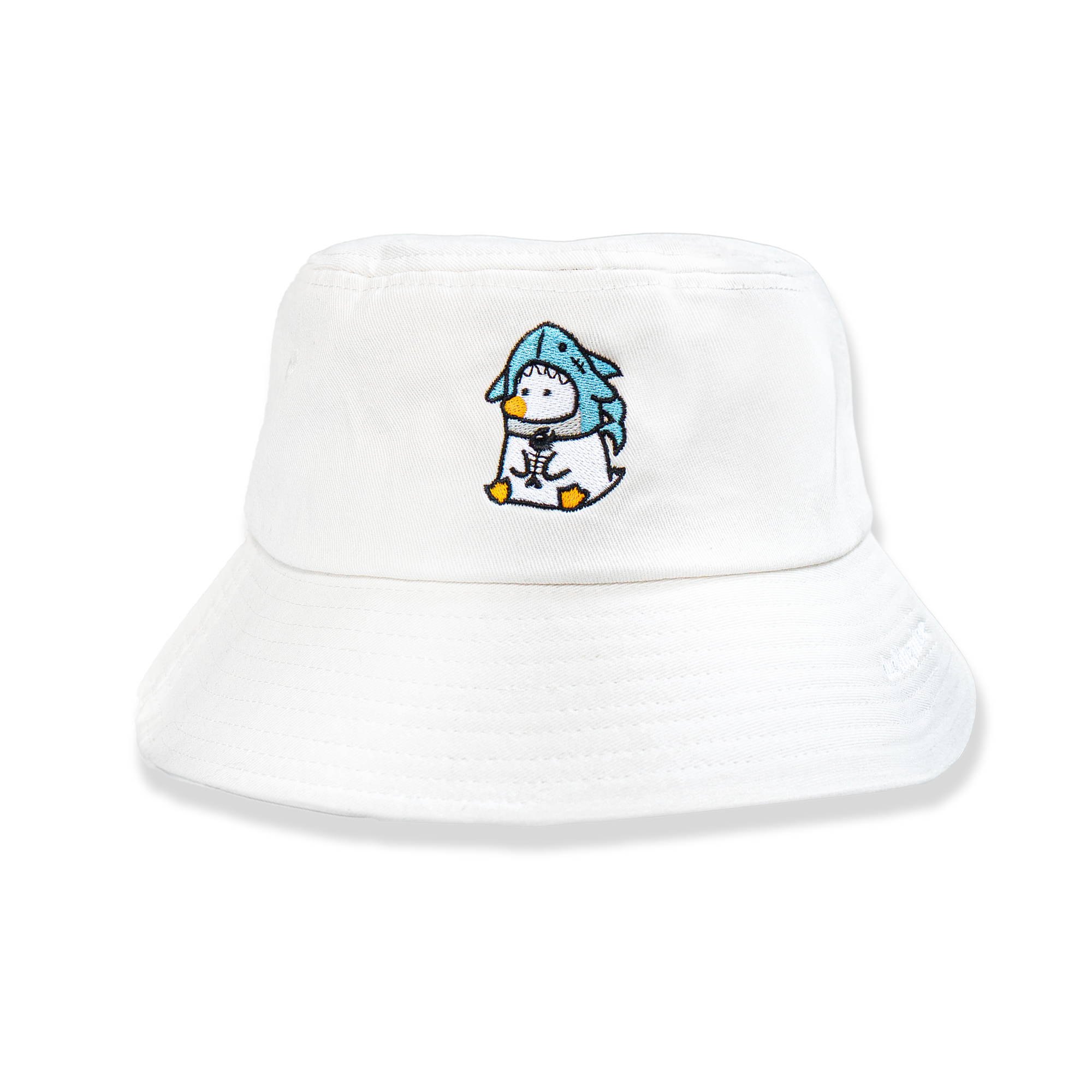 "SHARK DUCK" BUCKET HAT WHITE