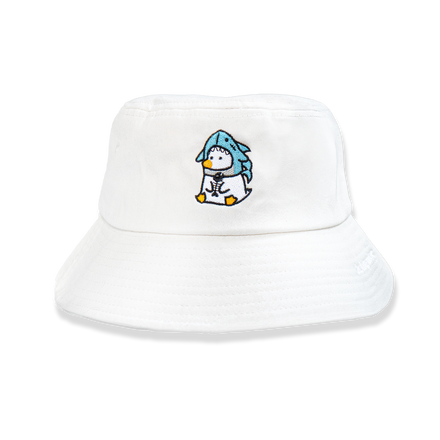 "SHARK DUCK" BUCKET HAT WHITE