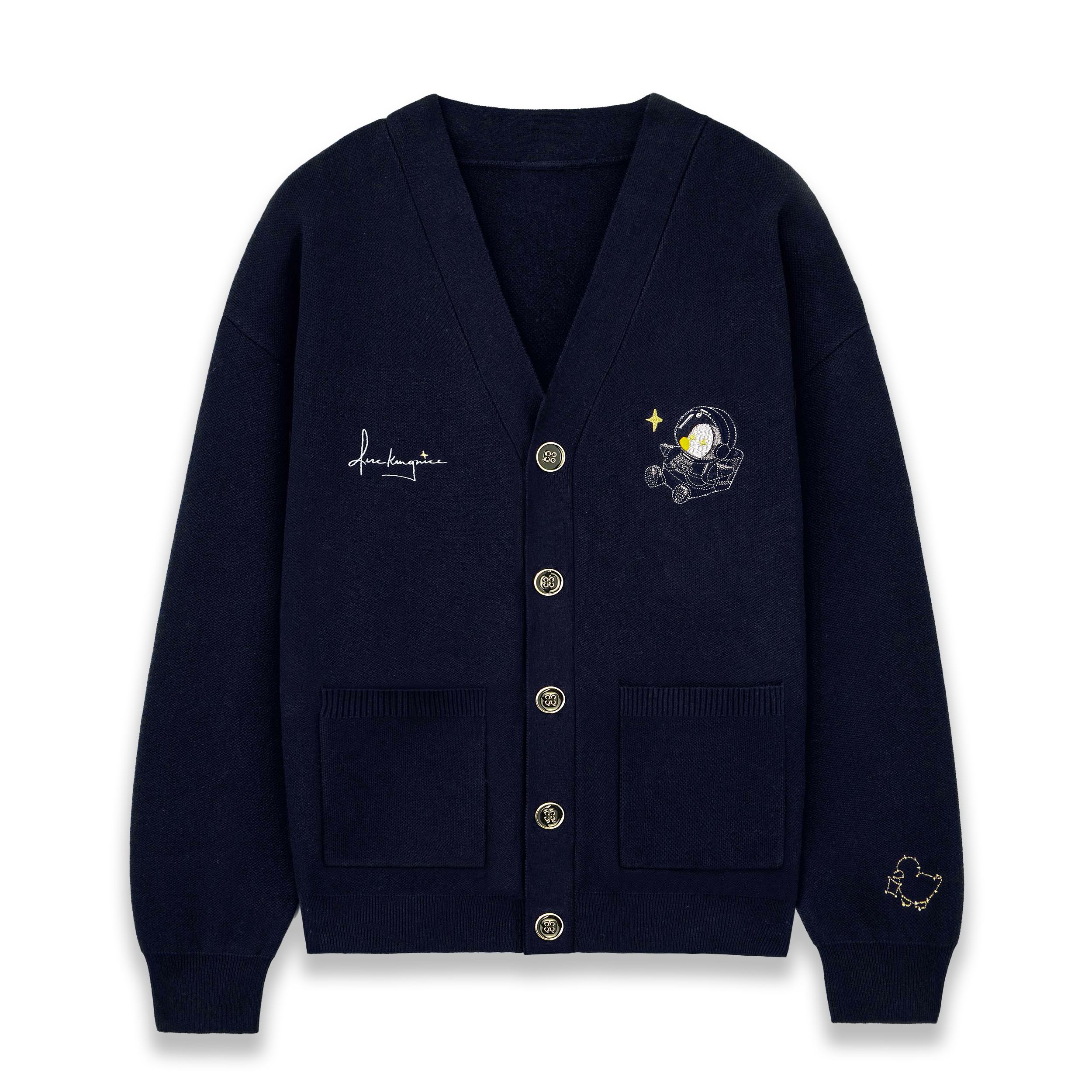 "ASTRO DUCK" CARDIGAN MIDNIGHT BLUE