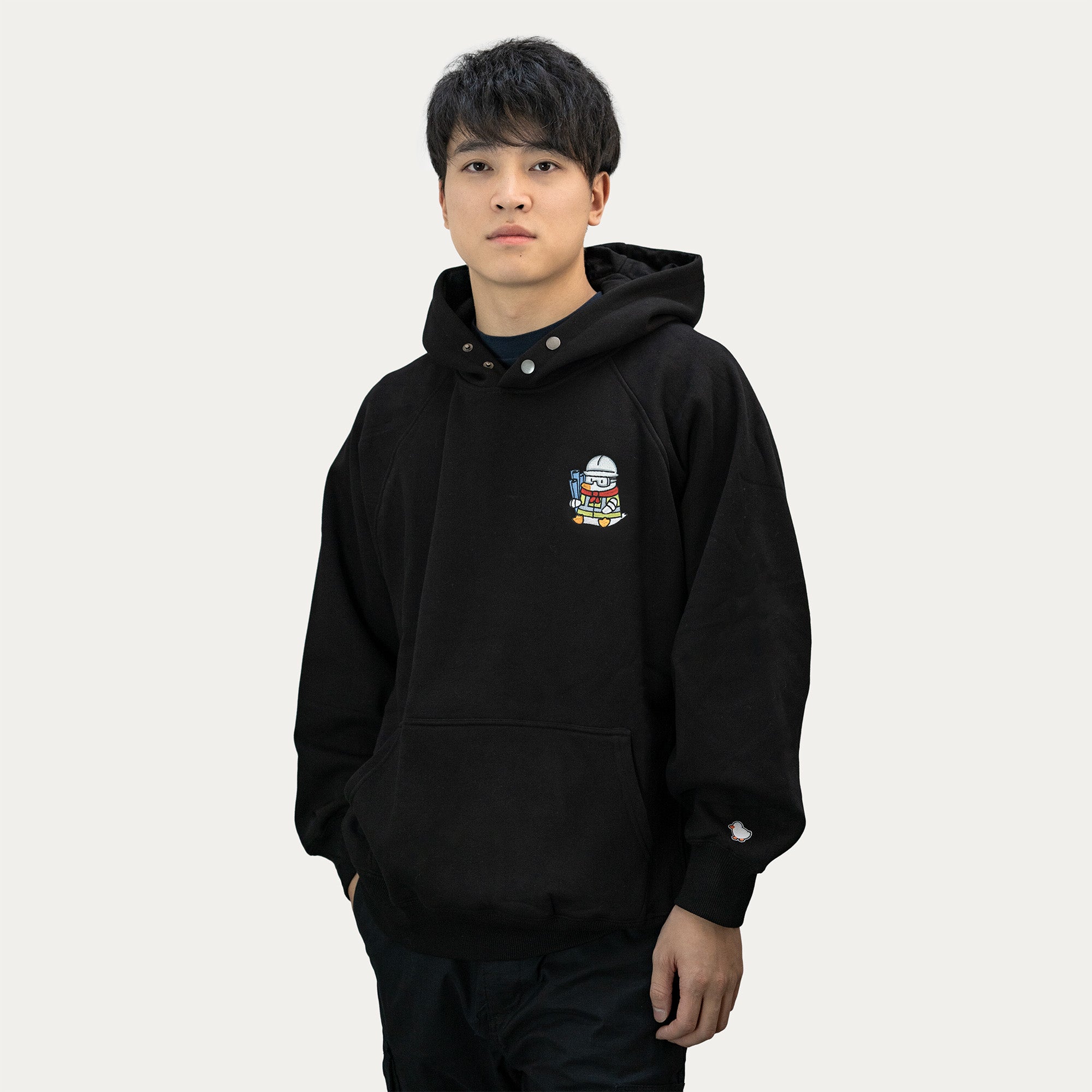 "ENGINEER DUCK" HOODIE BLACK