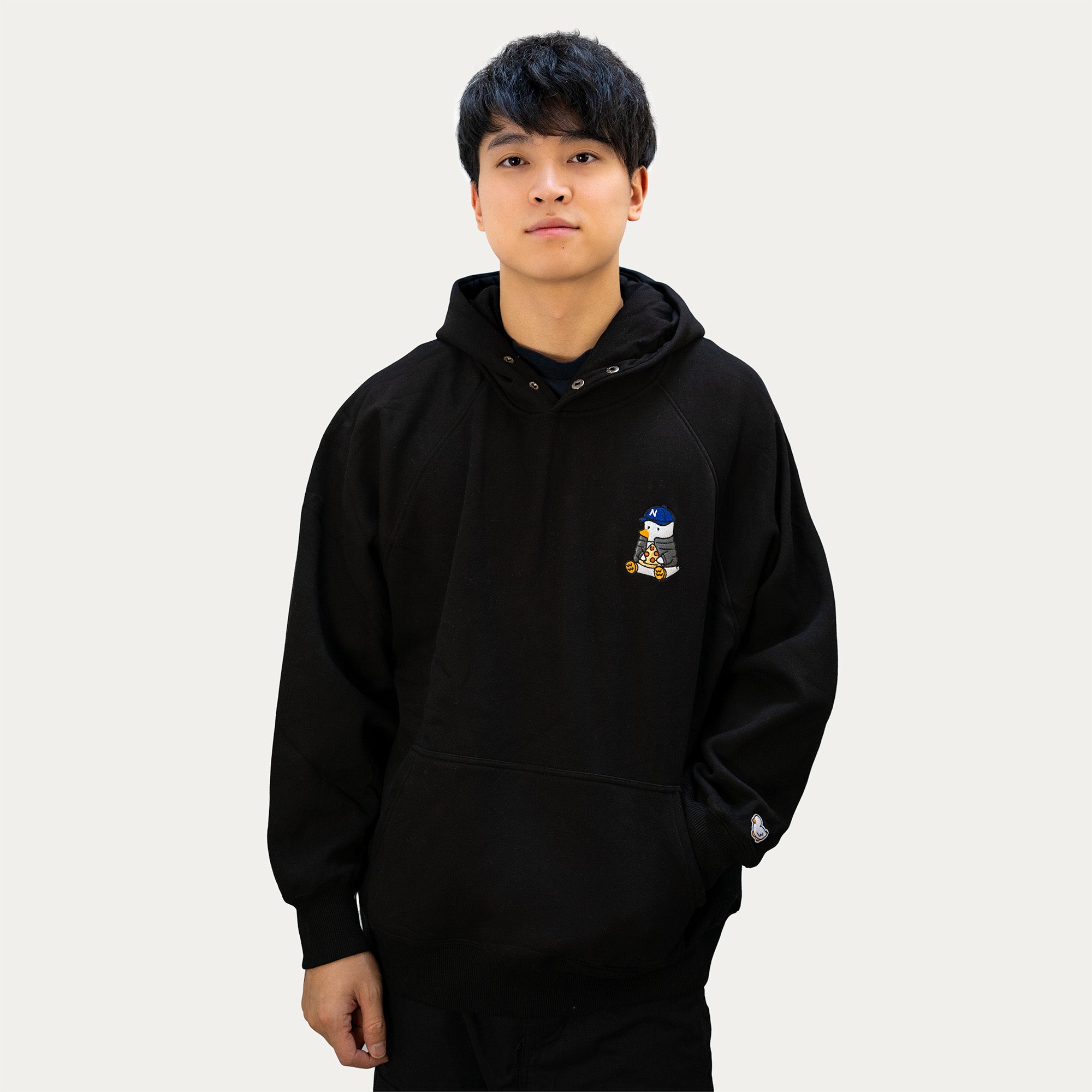 "PIZZA DUCK” HOODIE BLACK